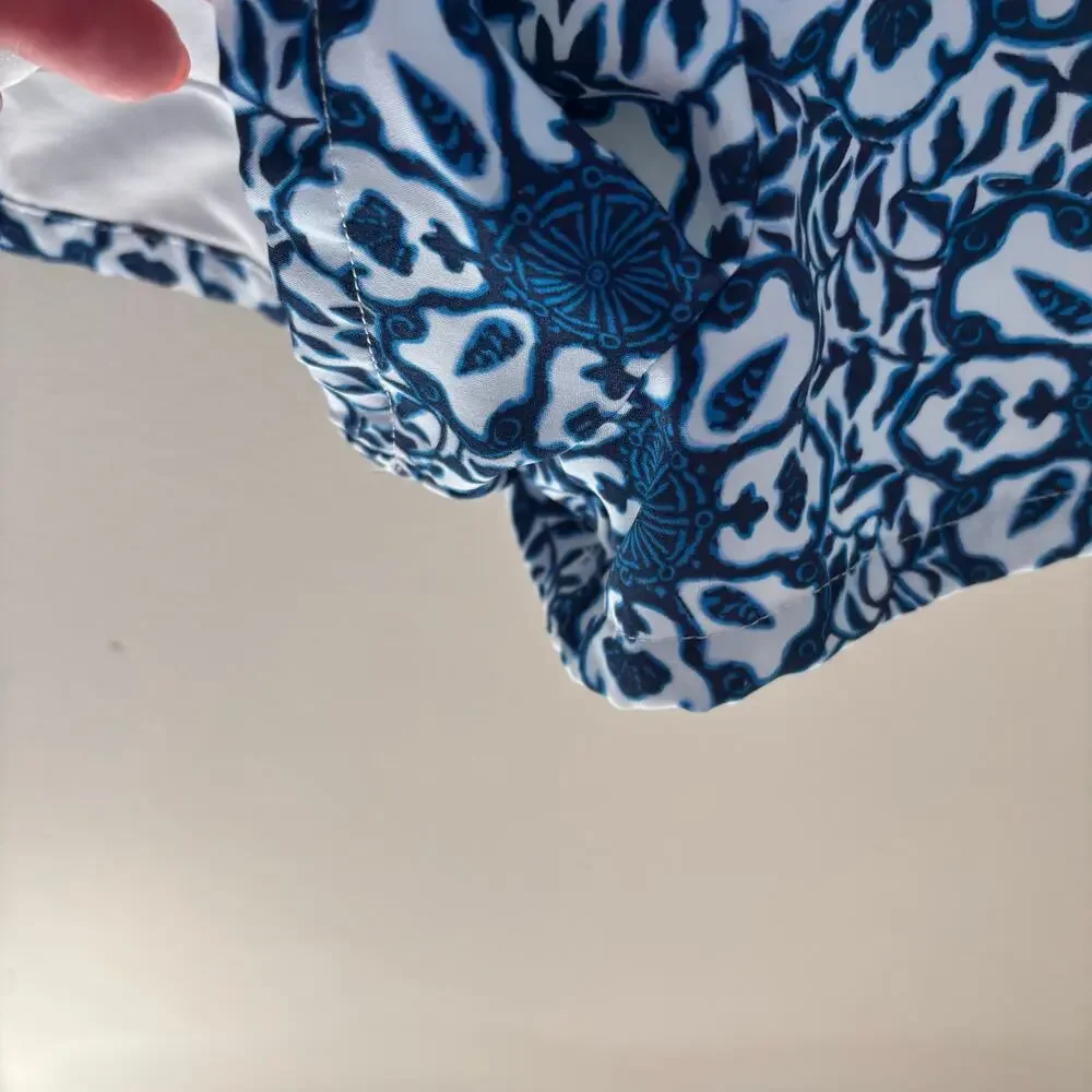 Vineyard Vines Girls Tile Medallion Blue and White Coastal Romper Size L(14)